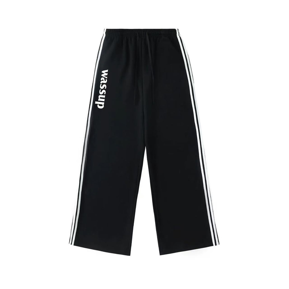 WASSUP Color Matching Wide Leg Track Pants