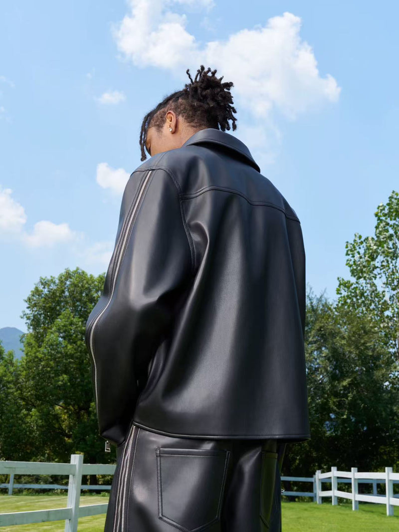 AFGK Zippered Leather Jacket