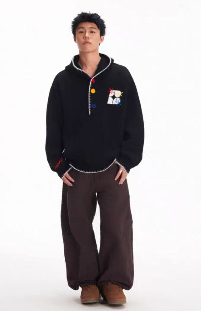 BIPOLAR Hyphenation Patch Embroidered Hooded Sweater