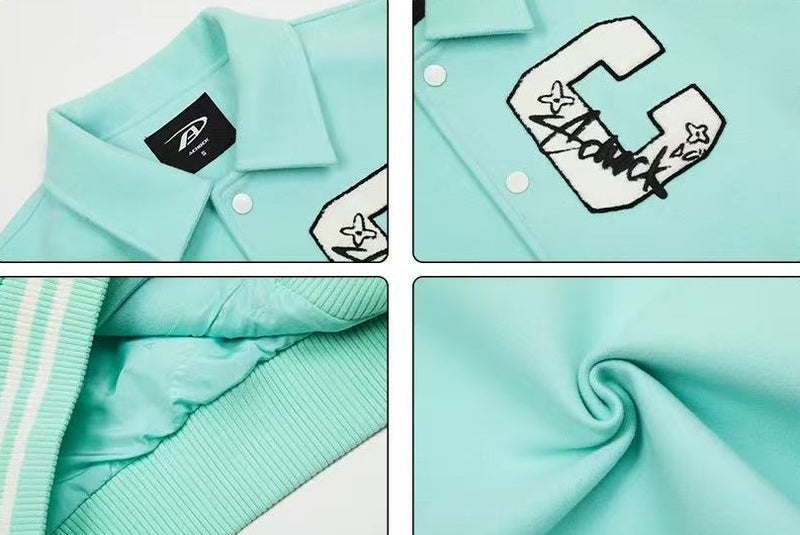 ACHOCK Patchwork Logo Baseball Jacket