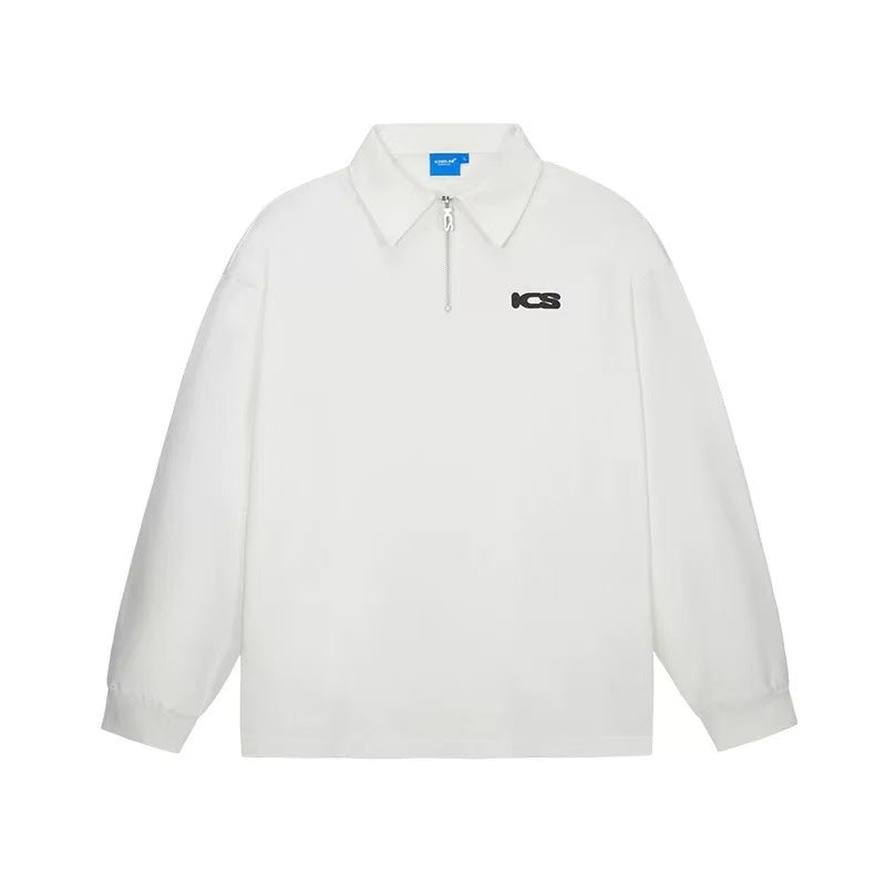 ICONSLAB Monogram Half-zip Long-sleeve Polo Shirt