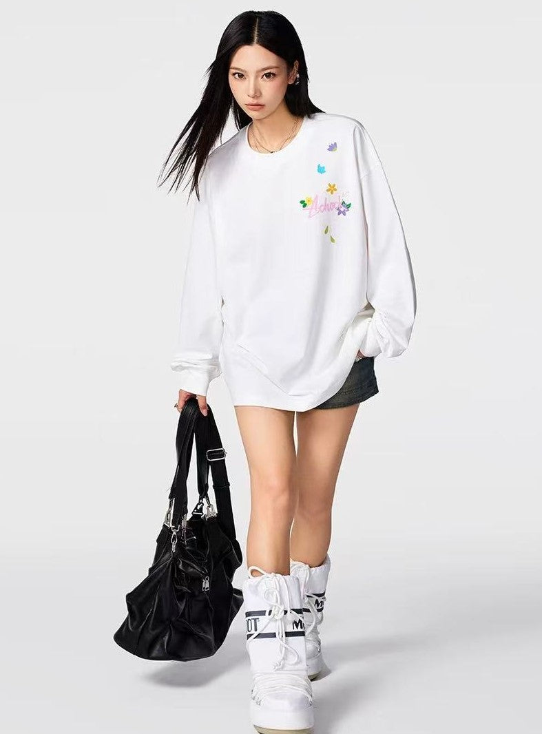 ACHOCK Small Flower Print Long-sleeve T-shirt