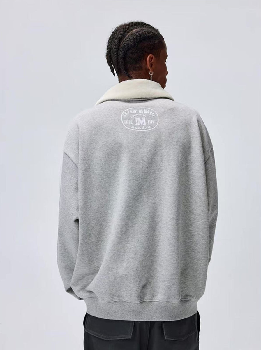 MEDM Pegasus Fur Collar Polo Sweatshirt