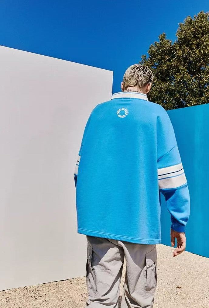 AFGK Small Flower Long-sleeve Polo T-shirt