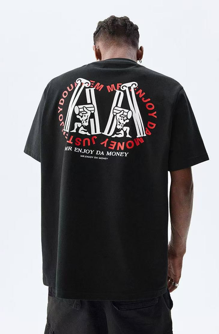 MEDM Roman Column Print Short-sleeved T-shirt