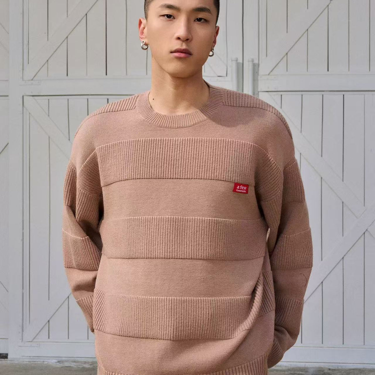 AFGK Striped Textured Sweater