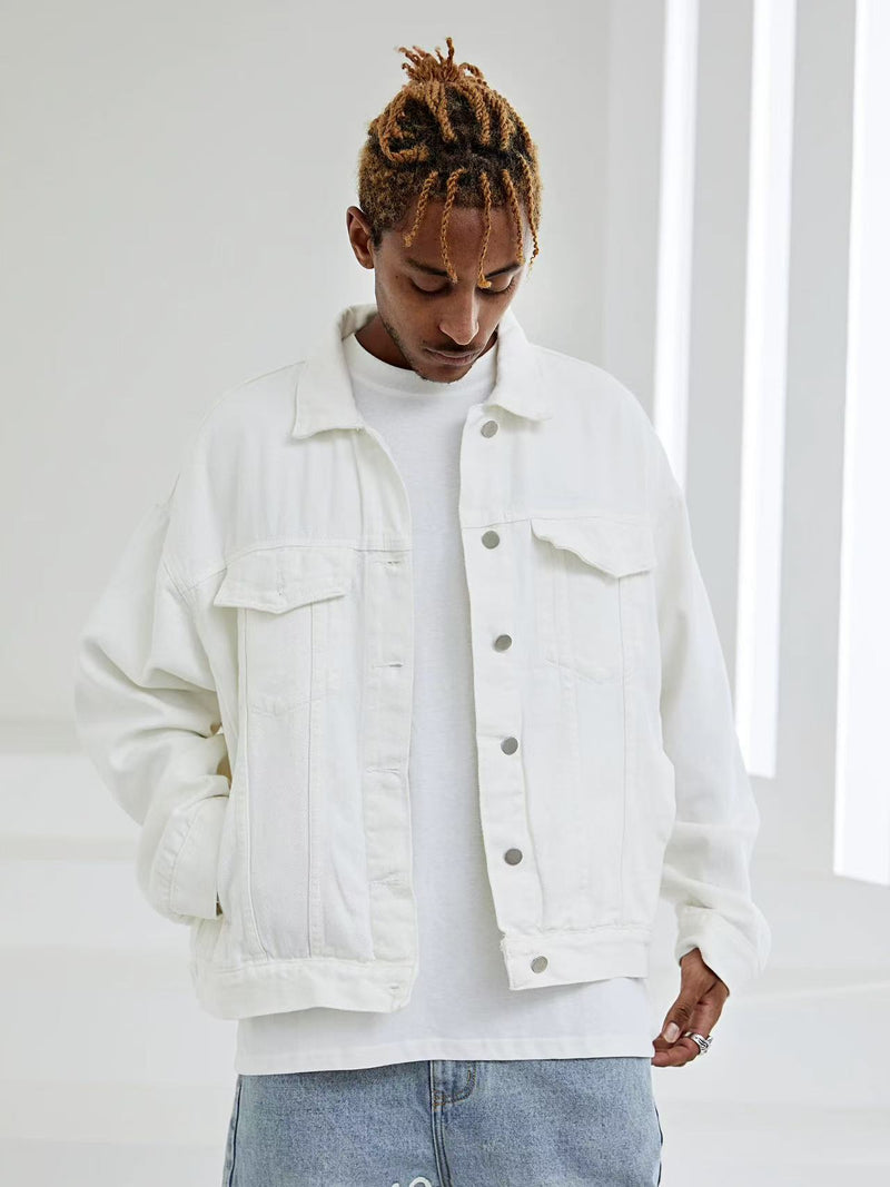 ACHOCK Simple Solid Color Denim Jacket