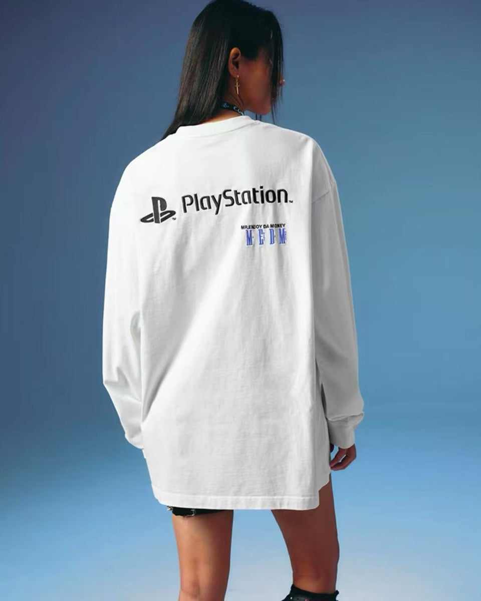 MEDMxPlayStation Basic M logo long-sleeved T-shirt