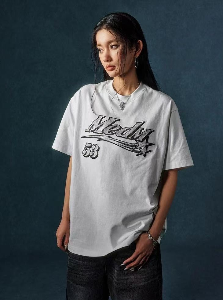 MEDM Diamond Logo Hot Drill  Short Sleeve T-shirt