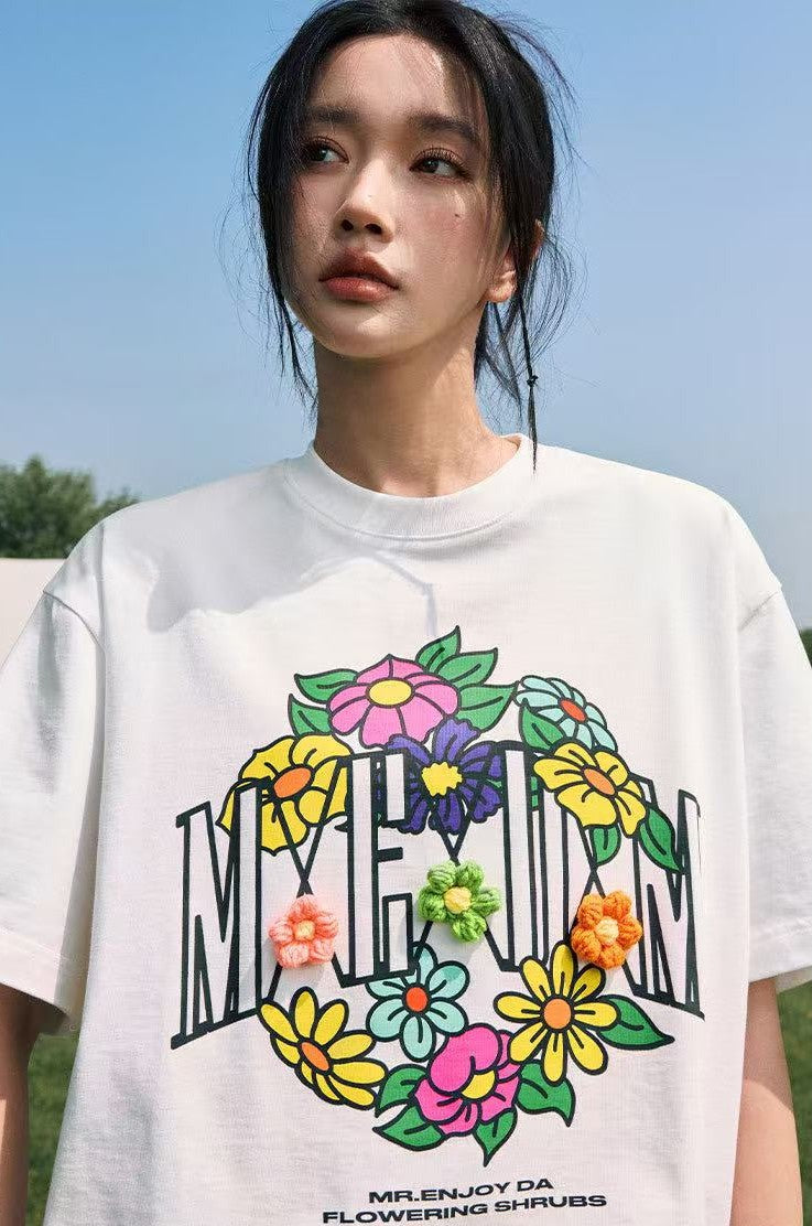 MEDM Hydrangea Design Short-sleeved T-shirt