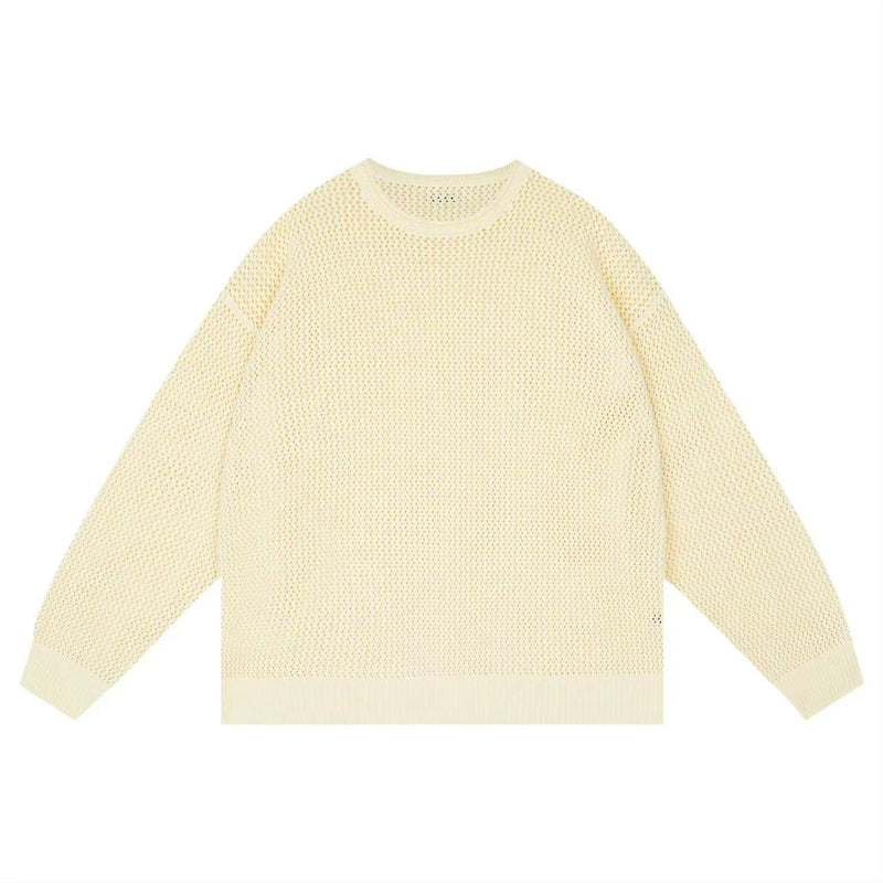 WASSUP Hollow Round Collar Sweater