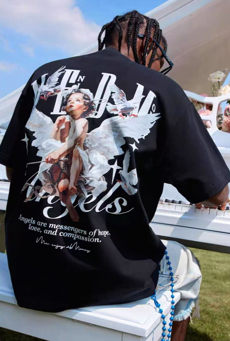 MEDM Angel Print Short-sleeve T-Shirt