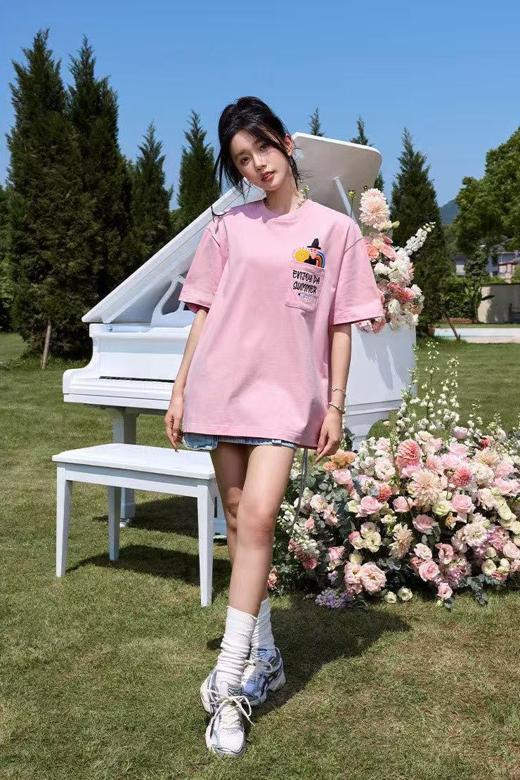 MEDM Cartoon Pocket Short-sleeve T-shirt