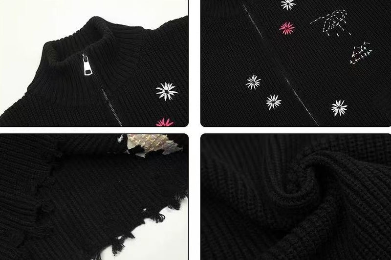 ACHOCK Vintage Floral Embroidered Sweater