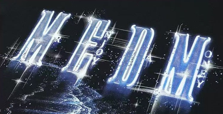 MEDM Heat-set Oil Printed Blue Tears Short-sleeved T-shirt