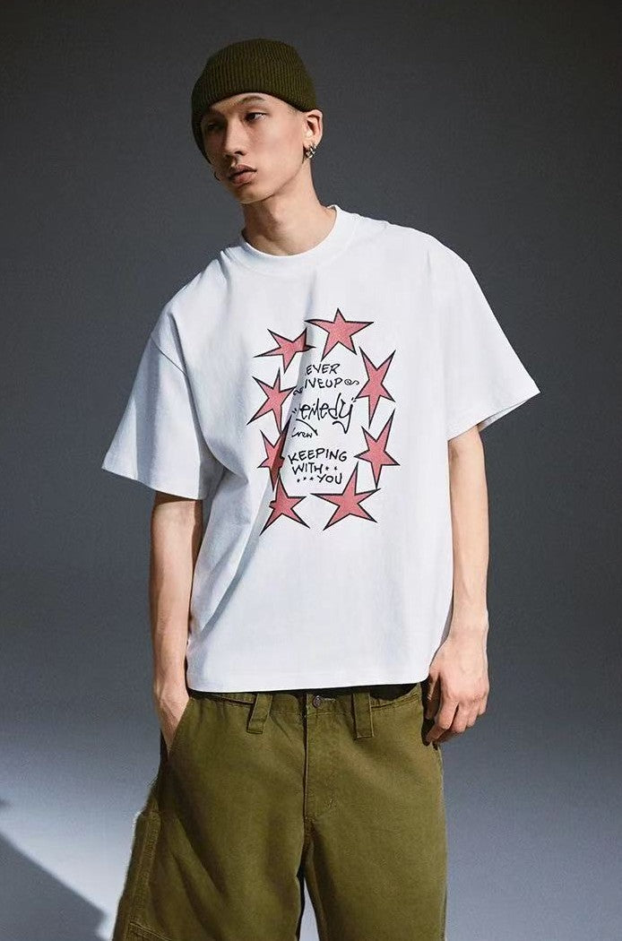 REMEDY Retro Star Print Short-sleeve T-shirt