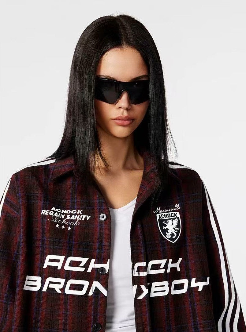 ACHOCK Striped Patchwork Long-sleeved Shirt