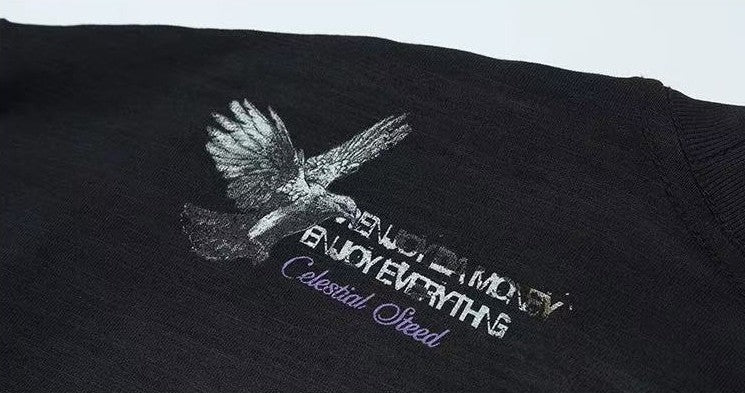 MEDM Pegasus Distressed Short-sleeved T-shirt