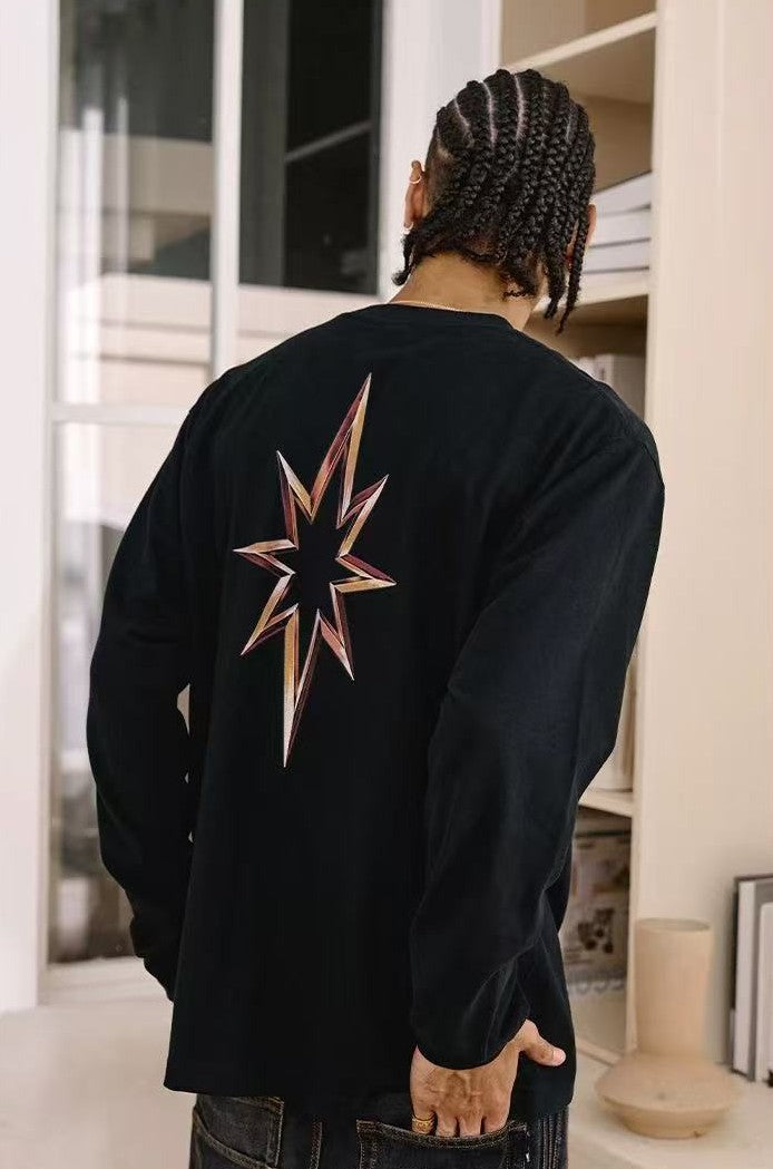 REMEDY Octagram Star Print Long-sleeve Tee