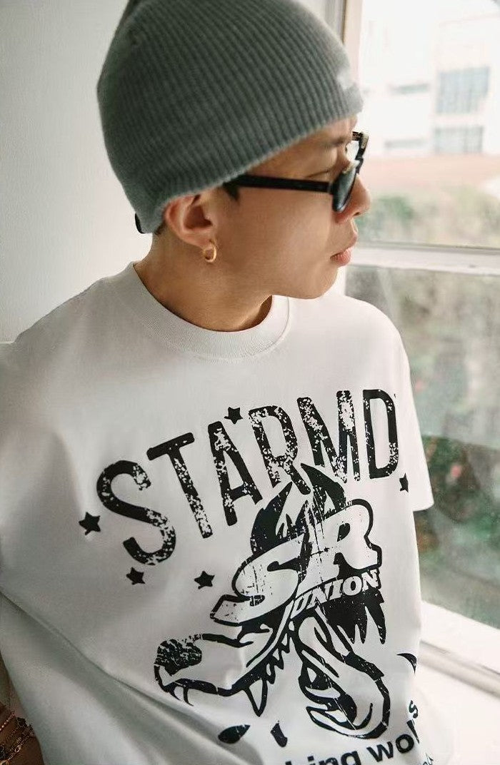 REMEDYxSTA Jackal Print Short-sleeve T-shirt