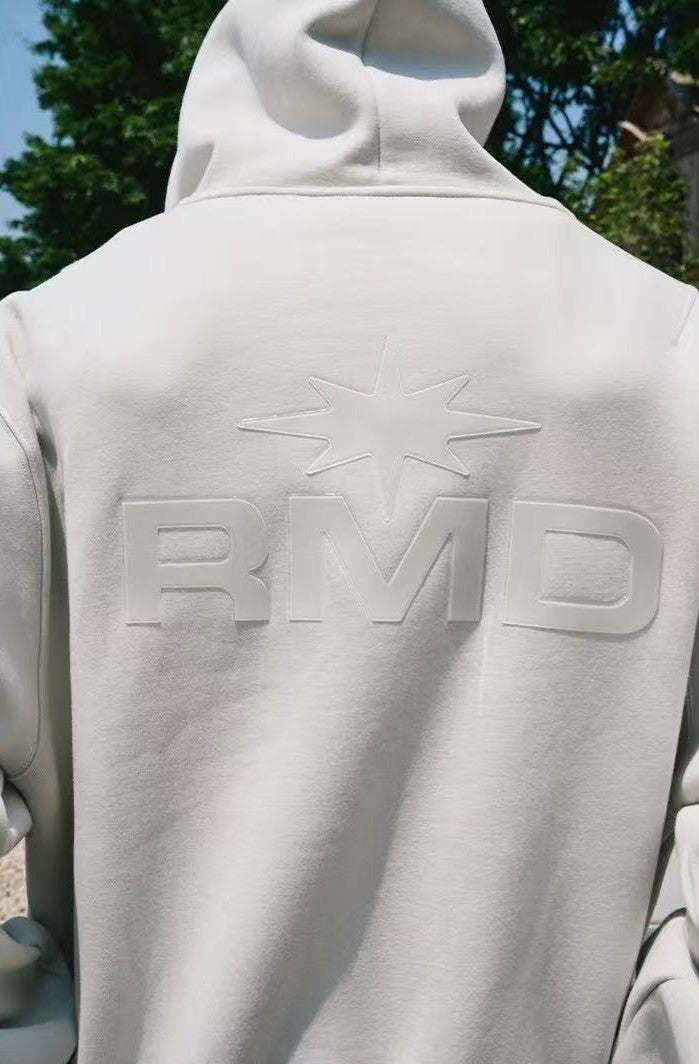 REMEDY Octagram Star Logo Print Hooded Zipper Sweatshirt