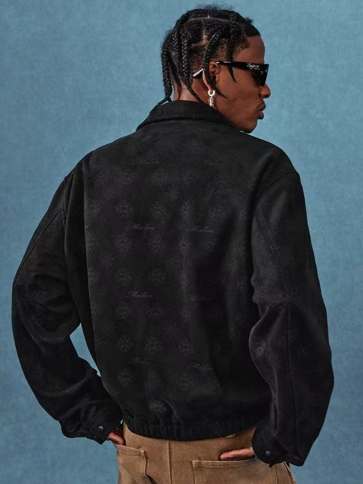 MEDM Suede Leather Brand Lapel Jacket