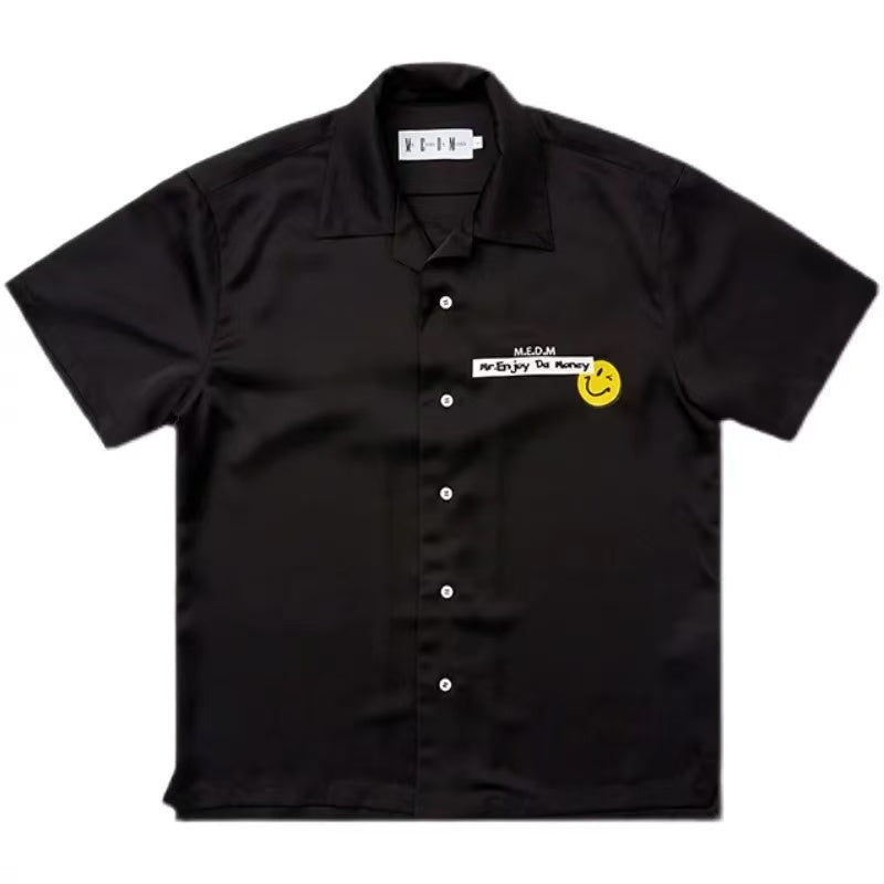 MEDM  Colorful Embroidered Printed Smiley T-shirt