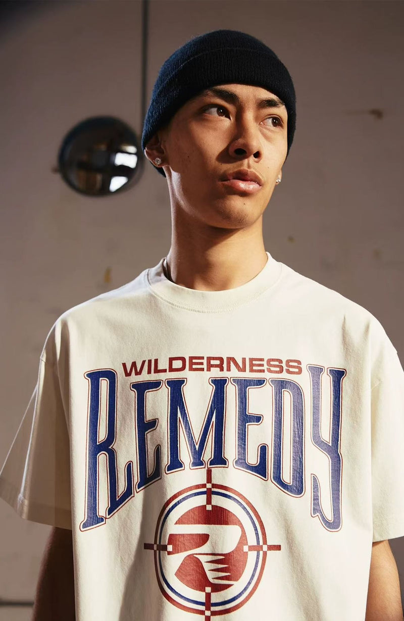 REMEDY Vintage Cowboy Logo Print Short-sleeve T-shirt