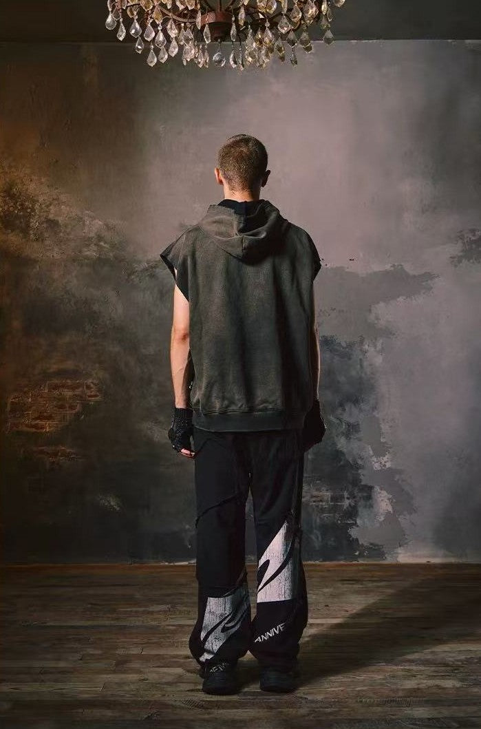 REMEDY Swirl R-shaped Patchwork Retro Distressed Trousers