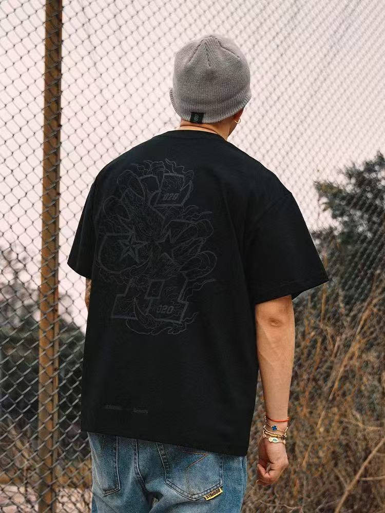 REMEDYxSTA Dragon Claws Letter Print Short-sleeve T-shirt