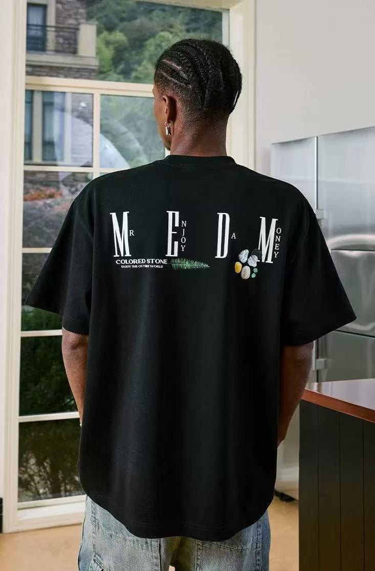 MEDM Colorful Stone M Print Short-sleeve T-Shirt