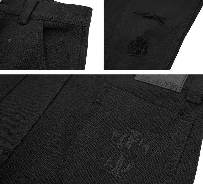 STK Washed Distressed Patchwork Jeans