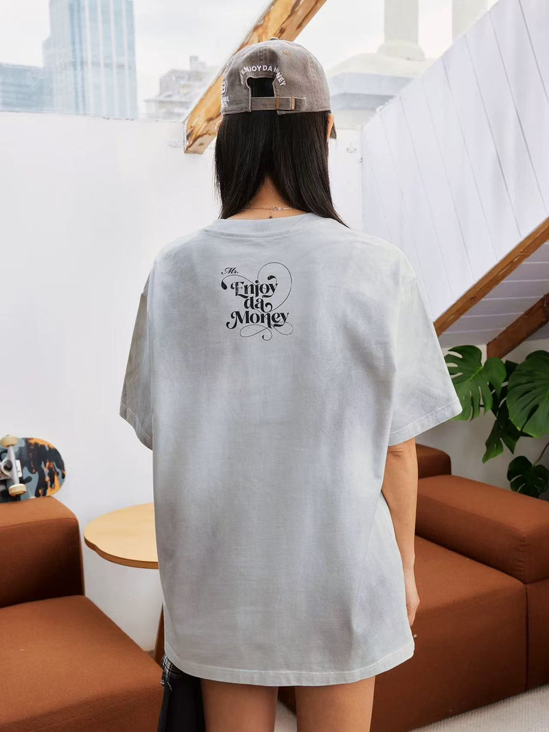 MEDM Angel Butterfly Washed Short Sleeve T-Shirt