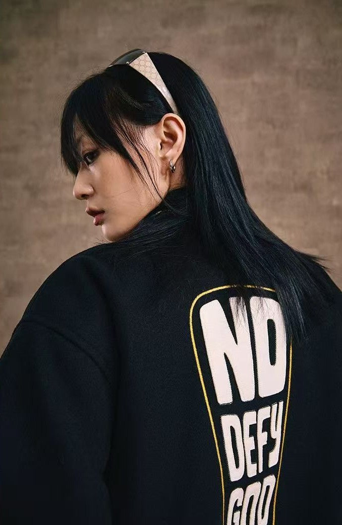 REMEDY Lightning Pledge Embroidered Letter Jacket