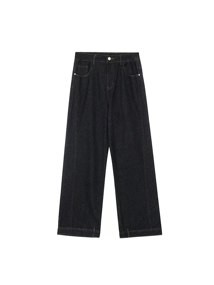 ACHOCK Washed Wide-leg Inverted Jeans