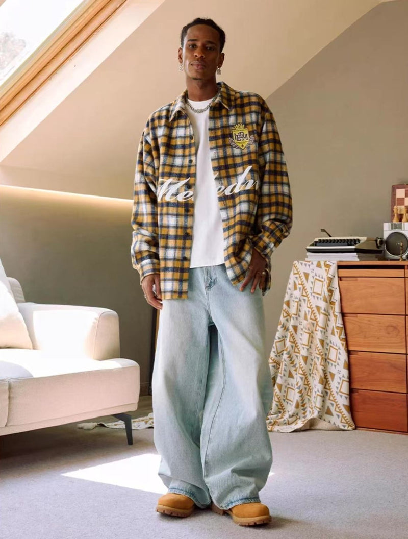 MEDM Plaid Long-sleeve T-Shirt