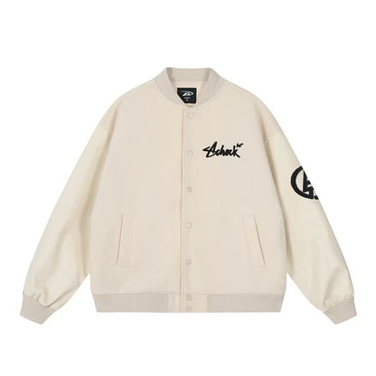 ACHOCK Retro Patchwork PU Leather Jacket