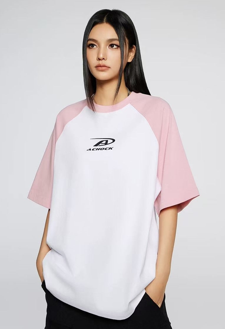 ACHOCK Simple Basic Logo Printed T-shirt