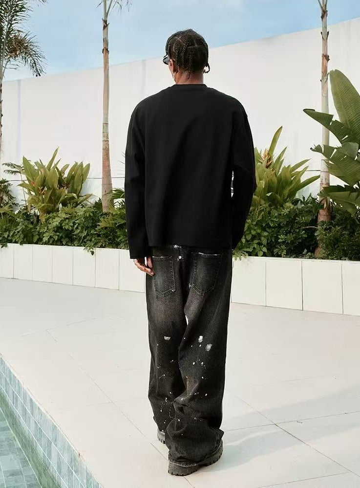 MEDM Washed Cropped Long-sleeve T-Shirt