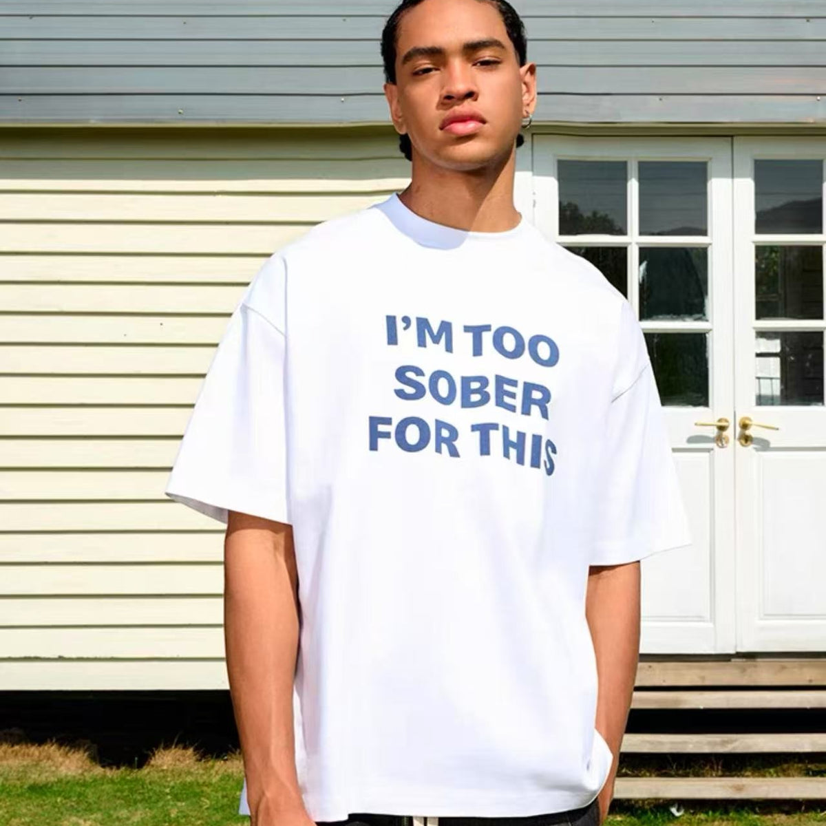 AFGK Slogan Ring LOGO Short-sleeved T-shirt