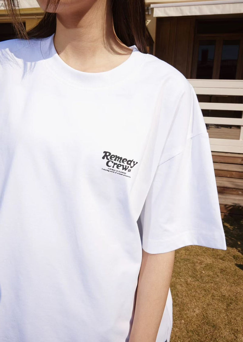 REMEDY Cartoon Floral Print Short-sleeve T-shirt