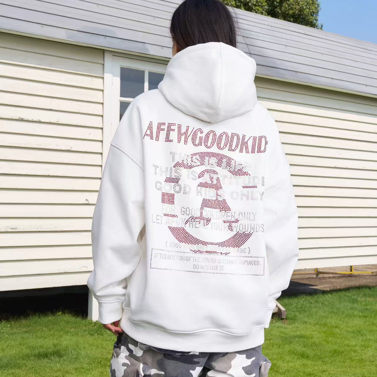 AFGK Hot Drill Contrasting Color Hoodie