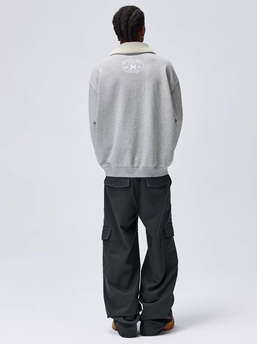 MEDM Pegasus Fur Collar Polo Sweatshirt