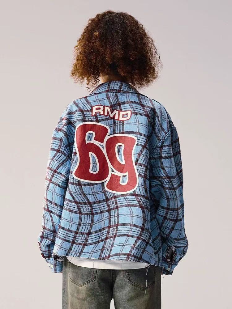 REMEDY Double-sided Plaid Pattern Long-sleeve Shirt