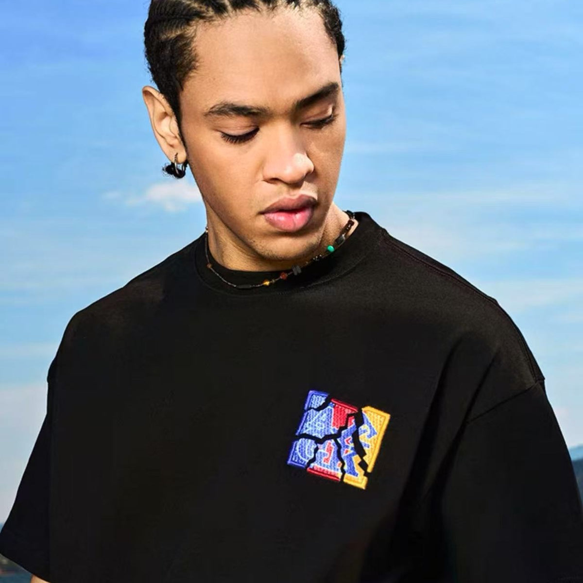 AFGK  Shattered Embroidery Short Sleeve T-Shirt