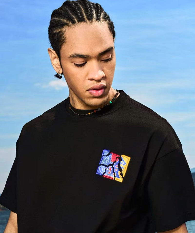AFGK  Shattered Embroidery Short Sleeve T-Shirt