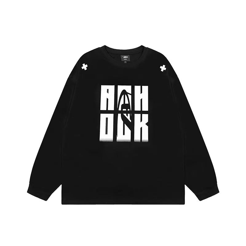 ACHOCK Heavy Letter Print Long-sleeve T-shirt