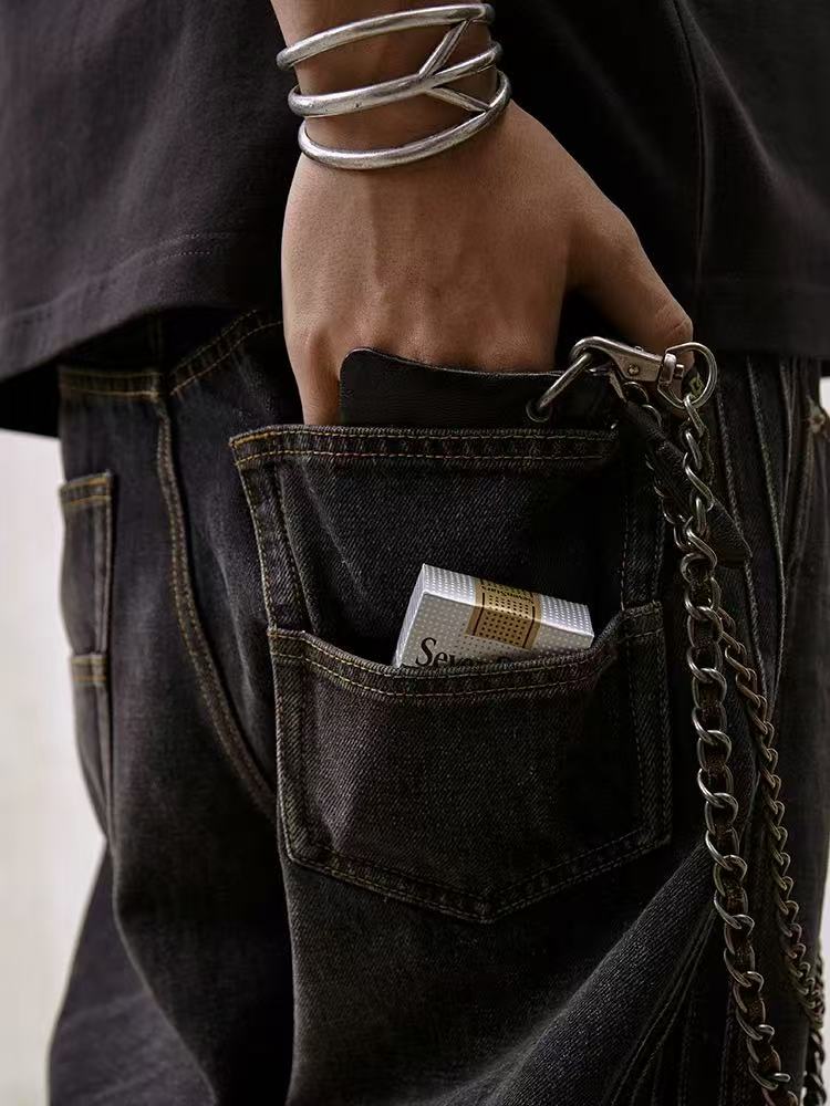 REMEDY Striped Washed Jeans