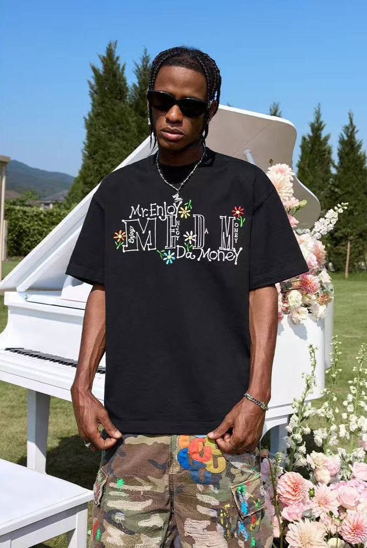 MEDM Scattered Flower Short-sleeved T-shirt