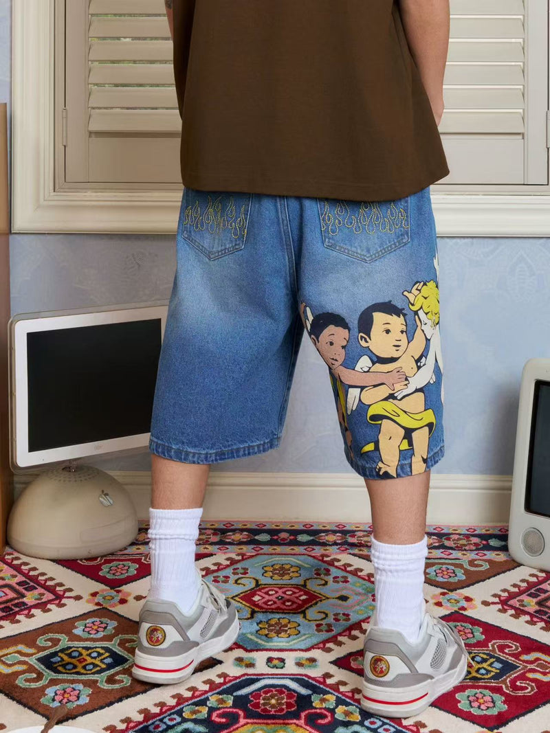 AFGK Three Angels Denim Shorts